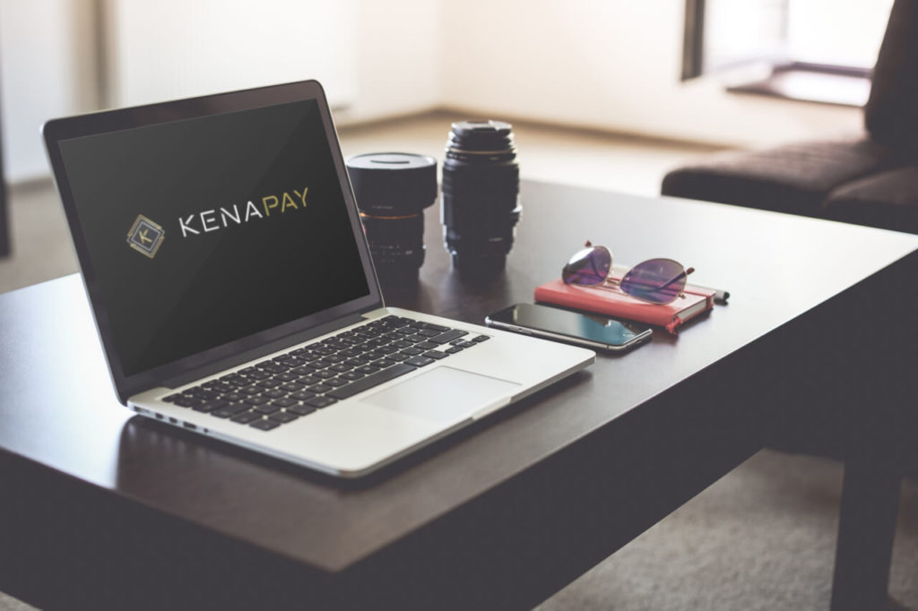 Immagine del logo KenaPay sullo schermo di un computer